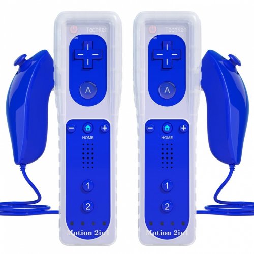 Wii/WiiU: Nunchuk & Remote ohjaimet (Sininen, Tarvike)
