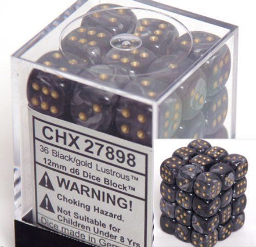 Noppasetti: Lustrous - Black/Gold (D6 x 36kpl)