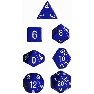 Noppasetti: Chessex Opaque � Polyhedral Blue/White (7)