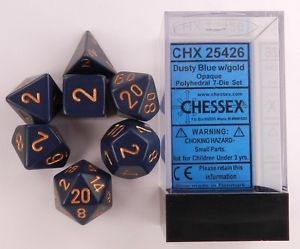 Noppasetti: Chessex Opaque � Polyhedral Dusty Blue/Copper (7)