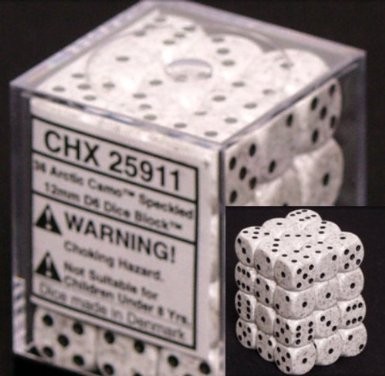 Noppasetti: Chessex Speckled � 12mm d6 Arctic Camo (36)
