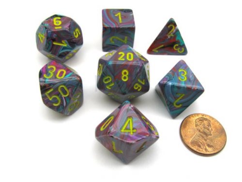 Noppasetti: Chessex Festive � Polyhedral Mosaic�/Yellow (7)