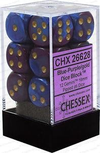 Noppasetti: Chessex Gemini - Blue-Purple/gold (12)