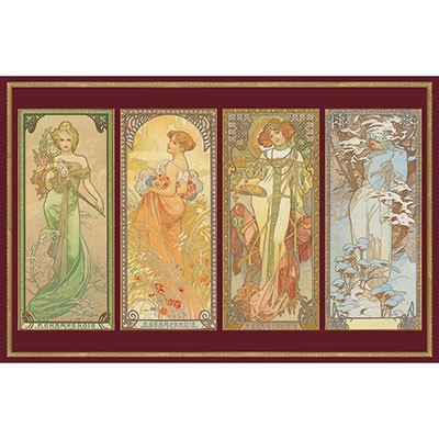 Palapeli: Metallic - Mucha - 4 Seasons (1000pcs)
