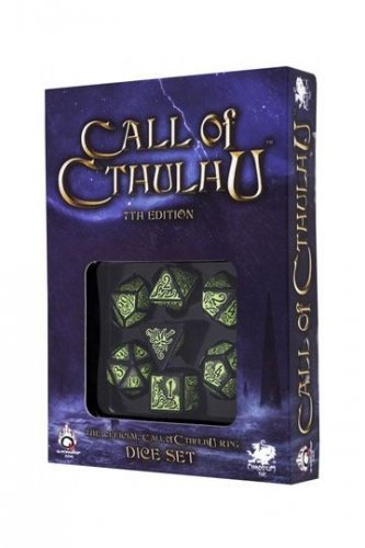 Call of Cthulhu 7th edition: noppasetti (musta/vihre� kaiverrus) (7)