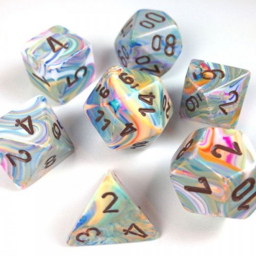 Noppasetti: Chessex Festive� � Polyhedral Vibrant�/Brown (7)