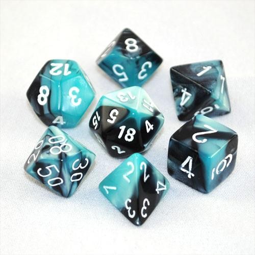 Dice Set: Chessex Gemini� � Polyhedral Black-Shell w/White (7)