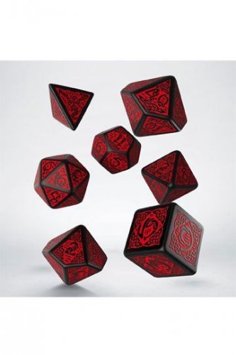 Noppasetti: Celtic 3D Revised Dice Set black & red (7)
