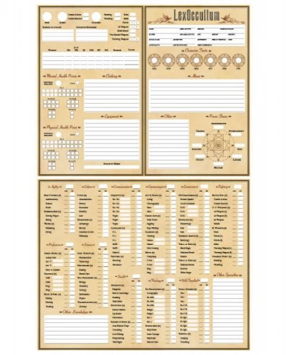 Lexoccultum: Character Sheets