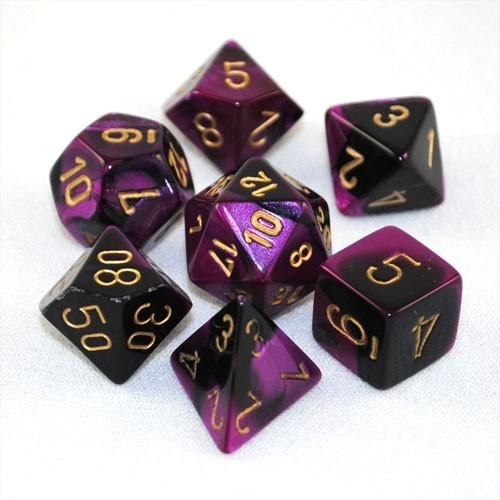 Noppasetti: Chessex Gemini - Polyhedral Black-Purple/Gold (7)