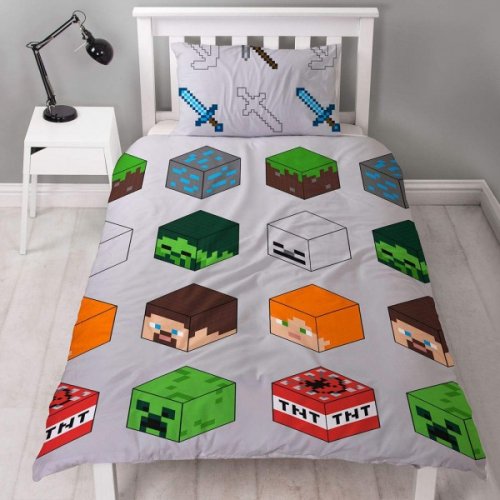 Pussilakanasetti: Minecraft Reversible Characters & Sword Single