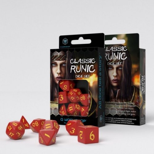 Noppasetti: Classic Runic Dice Set - Red & Yellow (7)