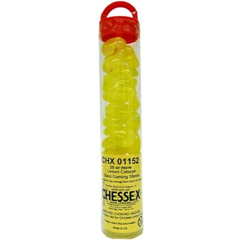 Gaming Counters: Chessex Yellow Catseye Stones 14cm Tube (40+)