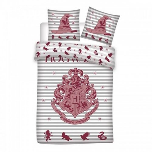Pussilakanasetti: Harry Potter - Hogwarts (harmaa)