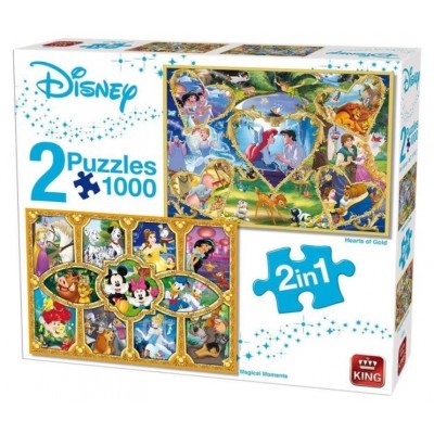 Palapeli: Disney 2 in 1 - Hearts of Gold & Magical Moments (1000)