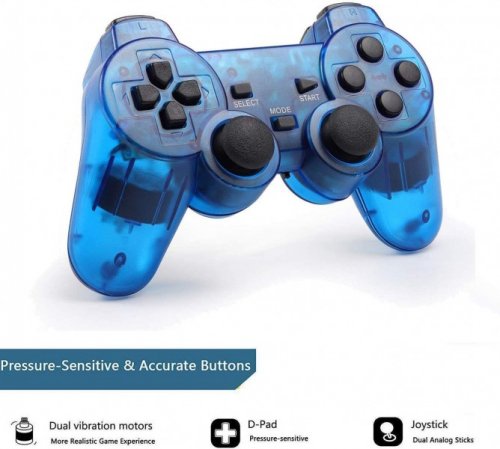 PS2: Langaton Ohjain (Clear Blue) (Tarvike)