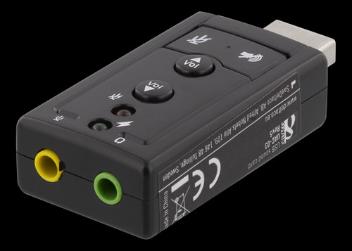 Deltaco: USB Sound Card - ��nikortti (3,5mm / USB)