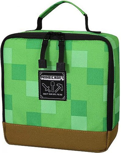 Ev�slaukku: Minecraft Pixel Block Lunchbox Bag (Green)