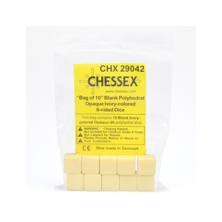 Noppa: Chessex - Blank Dice Set d6 (10kpl)