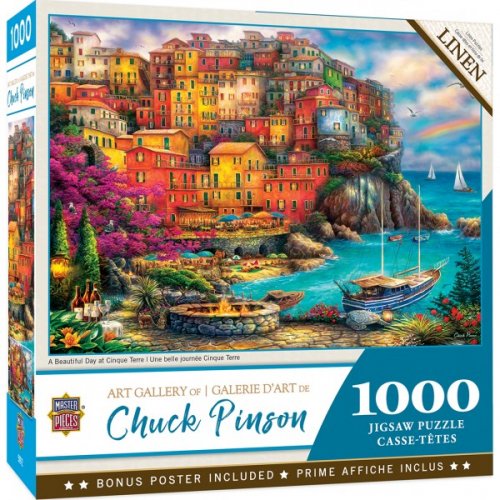Palapeli: Art Gallery - A Beautiful Day at Cinque Terre (1000)