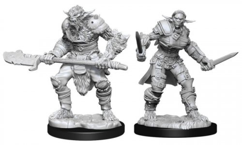 D&D Nolzur's Marvelous Miniatures: Bugbear Barbarian Male & Rogue Female