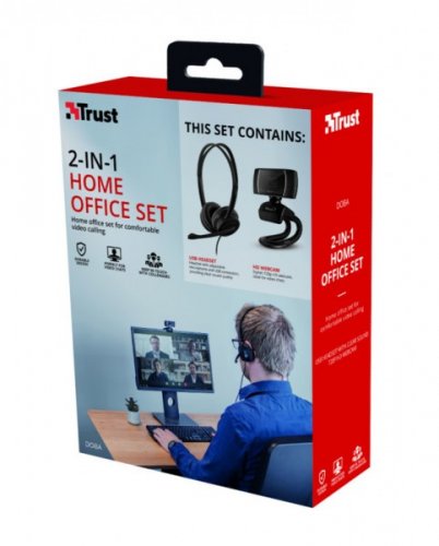 Trust: Doba 2-in-1 Kotitoimistosetti (Headset+Webkamera)