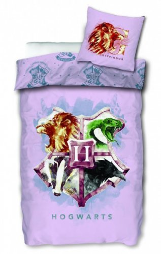 Pussilakanasetti: Harry Potter - Hogwarts (Purple) (140x200cm)