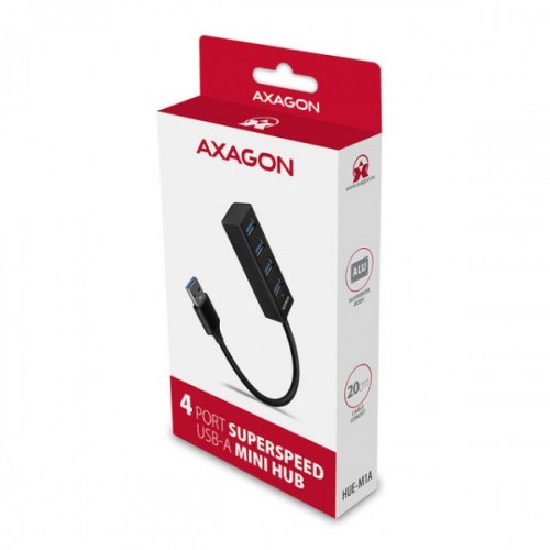 Axagon: 4-Porttinen USB 3.2 Hubi (USB-A)