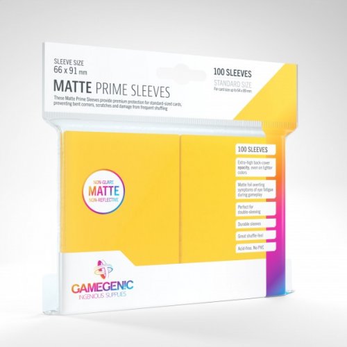Gamegenic: Matte Prime Sleeves Standard Size Yellow (66x91mm)