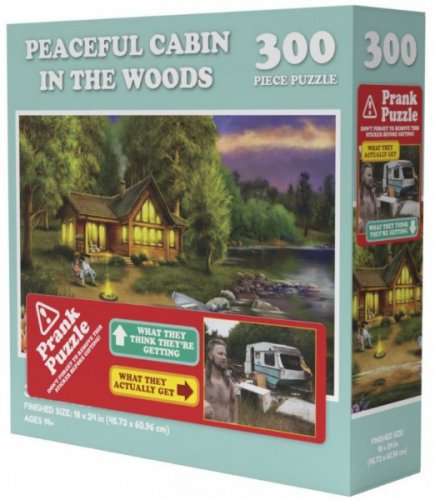 Palapeli: Peaceful Cabin in the Woods - Prank Puzzle (300pcs)