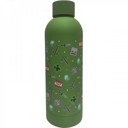 Juomapullo: Minecraft - Mobs and Diamonds Stainless Steel Bottle (500ml, green)