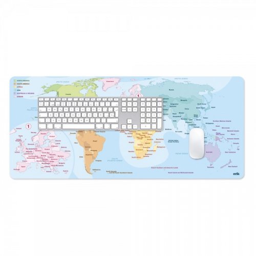 Hiirimatto: Extended Gaming Mouse Pad - World Map Labeled (80x35)