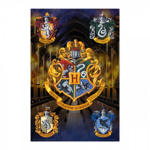 Juliste: Harry Potter - The Houses of Hogwarts (61x91.5)