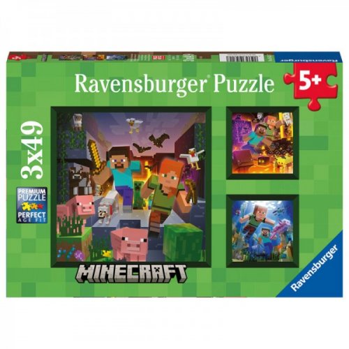 Palapeli: Minecraft Puzzle 3x49pcs