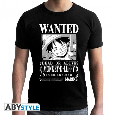 T-Paita: One Piece - Wanted Luffy BW (M)