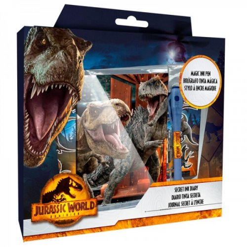 Kirjoitustarvikesetti: Jurassic World (Diary + Magic Pen)