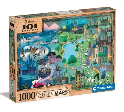 Palapeli: Disney Story Maps - 101 Dalmatians (1000)