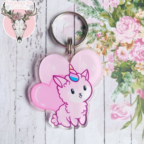 Avaimenper�: Alpacorn Charm Heart (5cm) (Niramuchu)