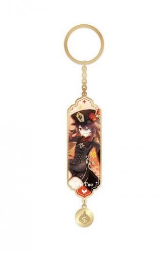 Avaimenper�: Genshin Impact - Hu Tao Character Drawing Card Metal Keychain