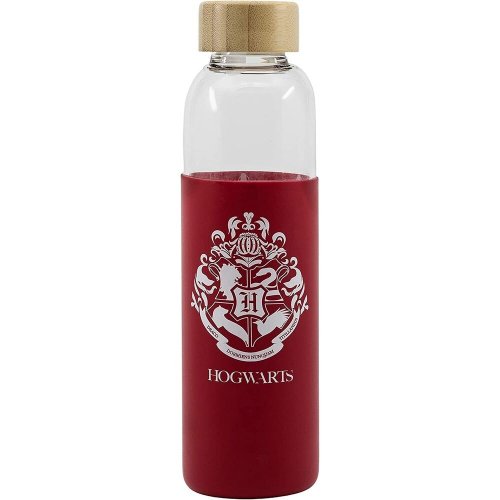 Juomapullo: Harry Potter - Hogwarts Glass Bottle Silicone Cover (585ml)