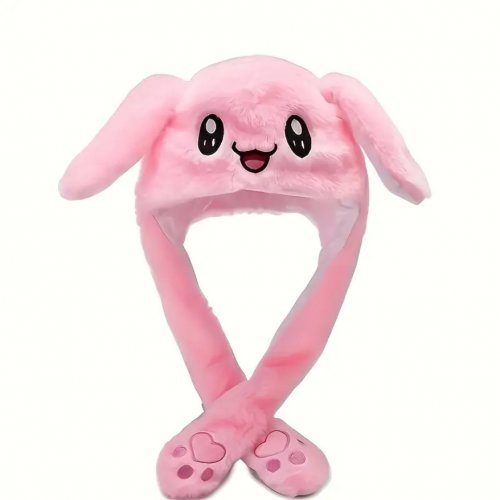 Pipo: Cute Bunny Beanie With Moving Ears (Pink)
