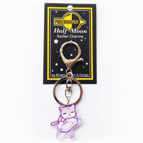 Avaimenper�: Gamer Cats - PC Gamer Cat Keycharm (Niramuchu)