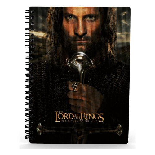 Muistikirja: Lord Of The Rings - Aragorn, 3D-Effect (A5)