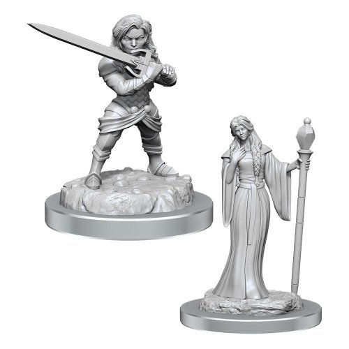 Critical Role Unpainted Miniatures: Human Wizard & Halfling Holy Warrior (2)