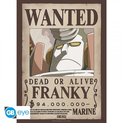 Juliste: One Piece  - Wanted Franky (52x38cm)