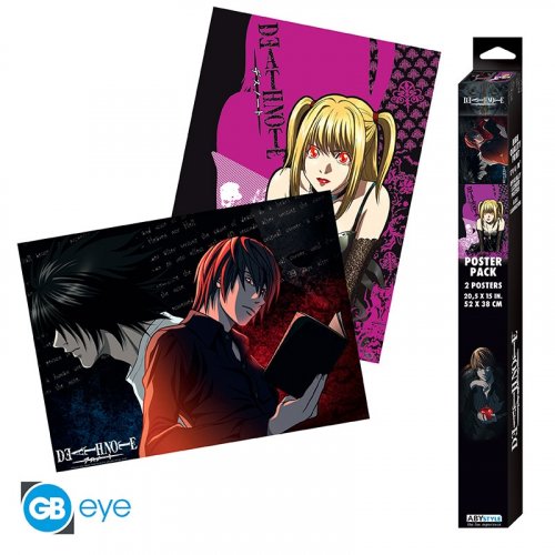 Juliste: Death Note - L Vs Light & Misa, Set 2 Chibis (52x38)