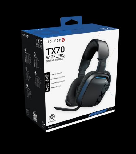 Gioteck: TX70 Langattomat Pelikuulokkeet (Musta) (PS5/PS4/PC)