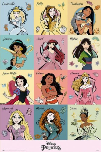 Juliste: Disney Princess - Brush Strokes