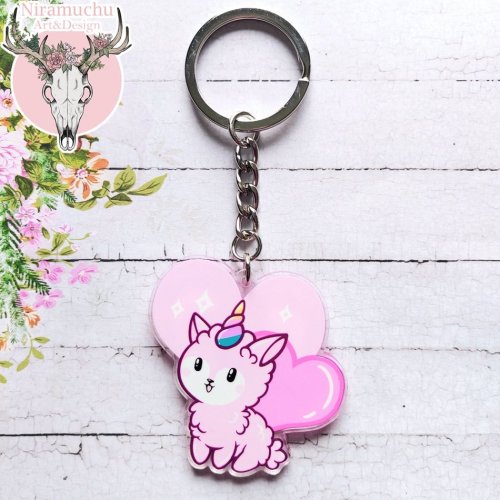 Avaimenper�: Alpacorn Charm Hearts (v 2.0) (5cm) (Niramuchu)