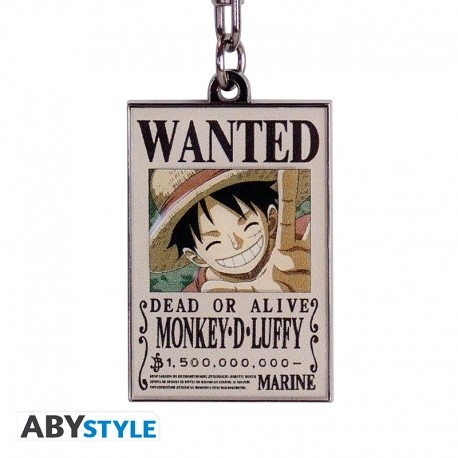 Avaimenper�: One Piece - Wanted Luffy (Metal)
